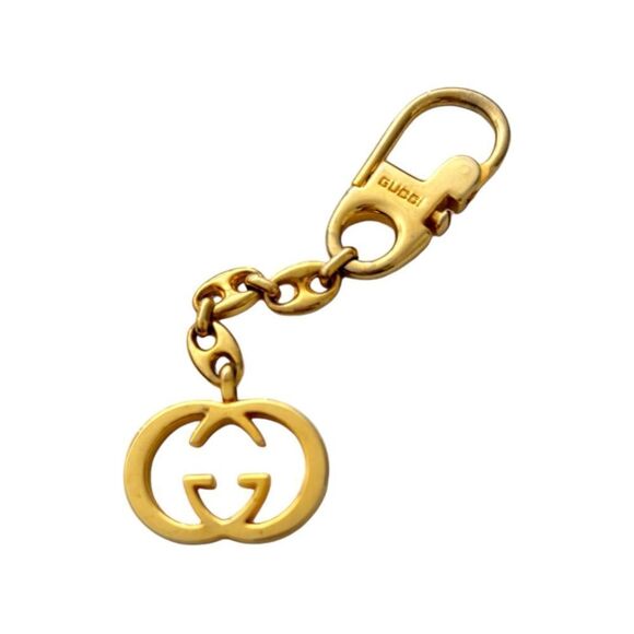 GUCCI Vintage Gold-Tone GG Motif Key Chain - Picture 1 of 6